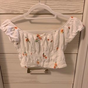 Floral off the shoulder crop top